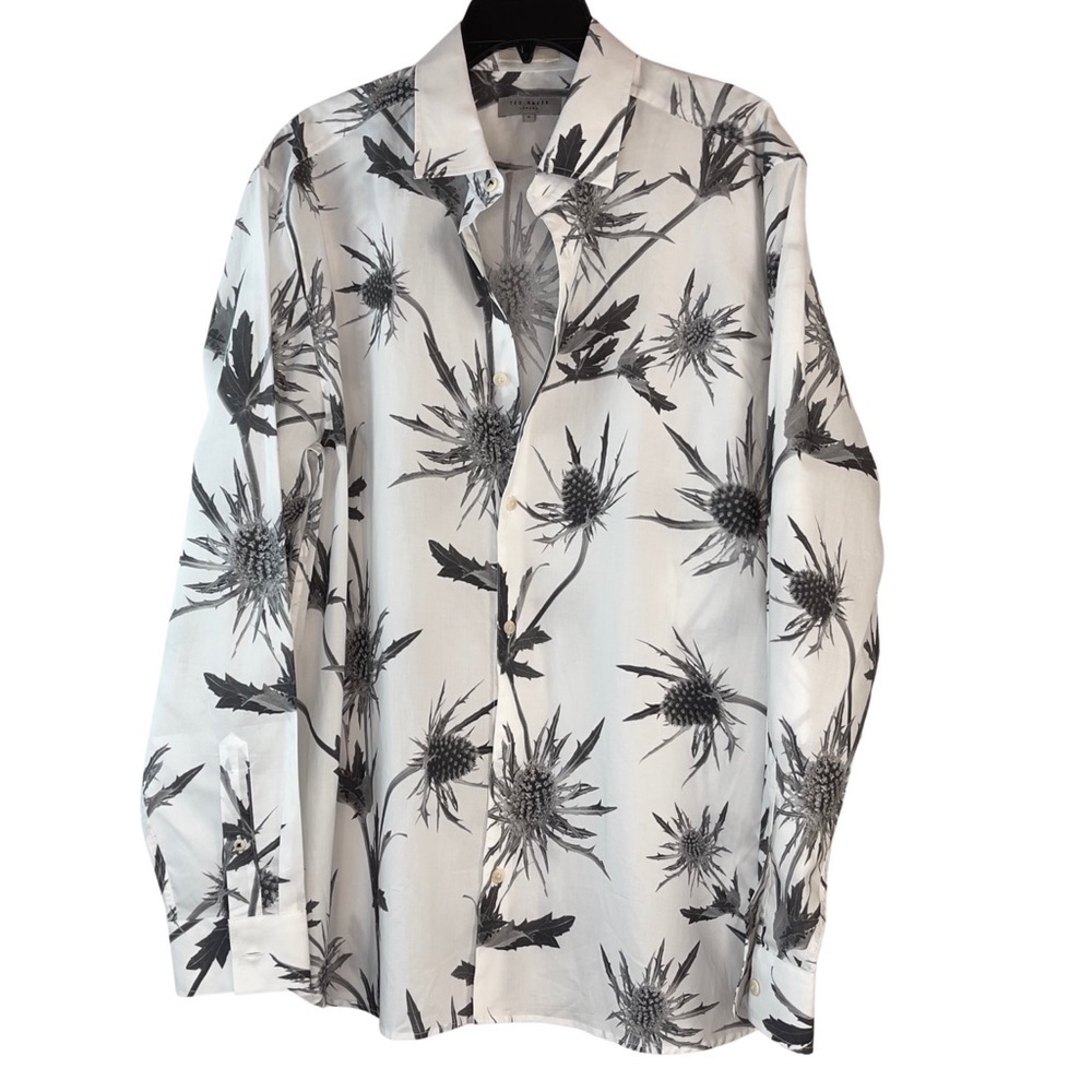 Ted Baker London Oldford Thistle Print Button-Up Shirt Size 6 (XXL) - Picture 2 of 15